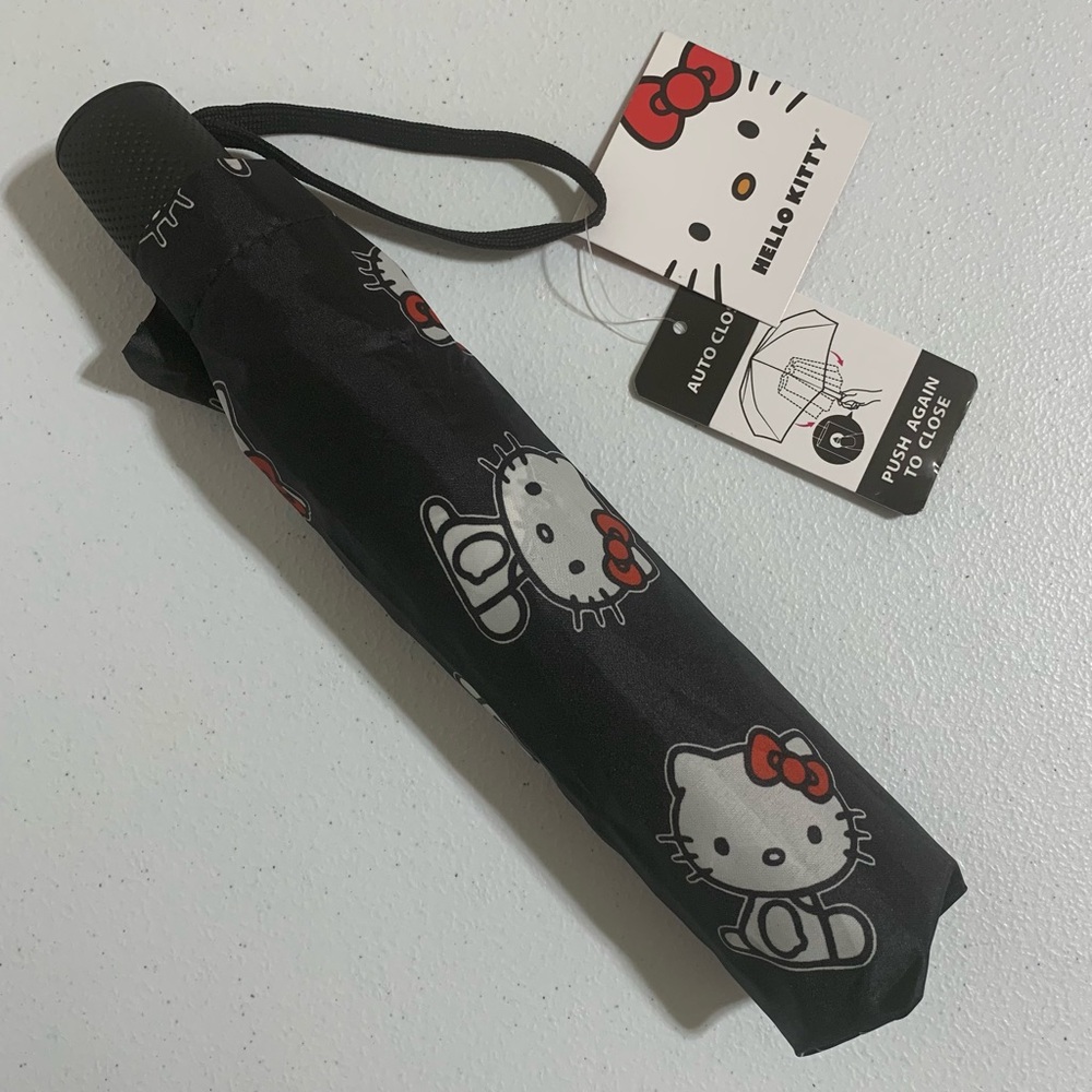 Hello Kitty Automatic Open & Close 11.5" Folding Umbrella with Sleeve-New